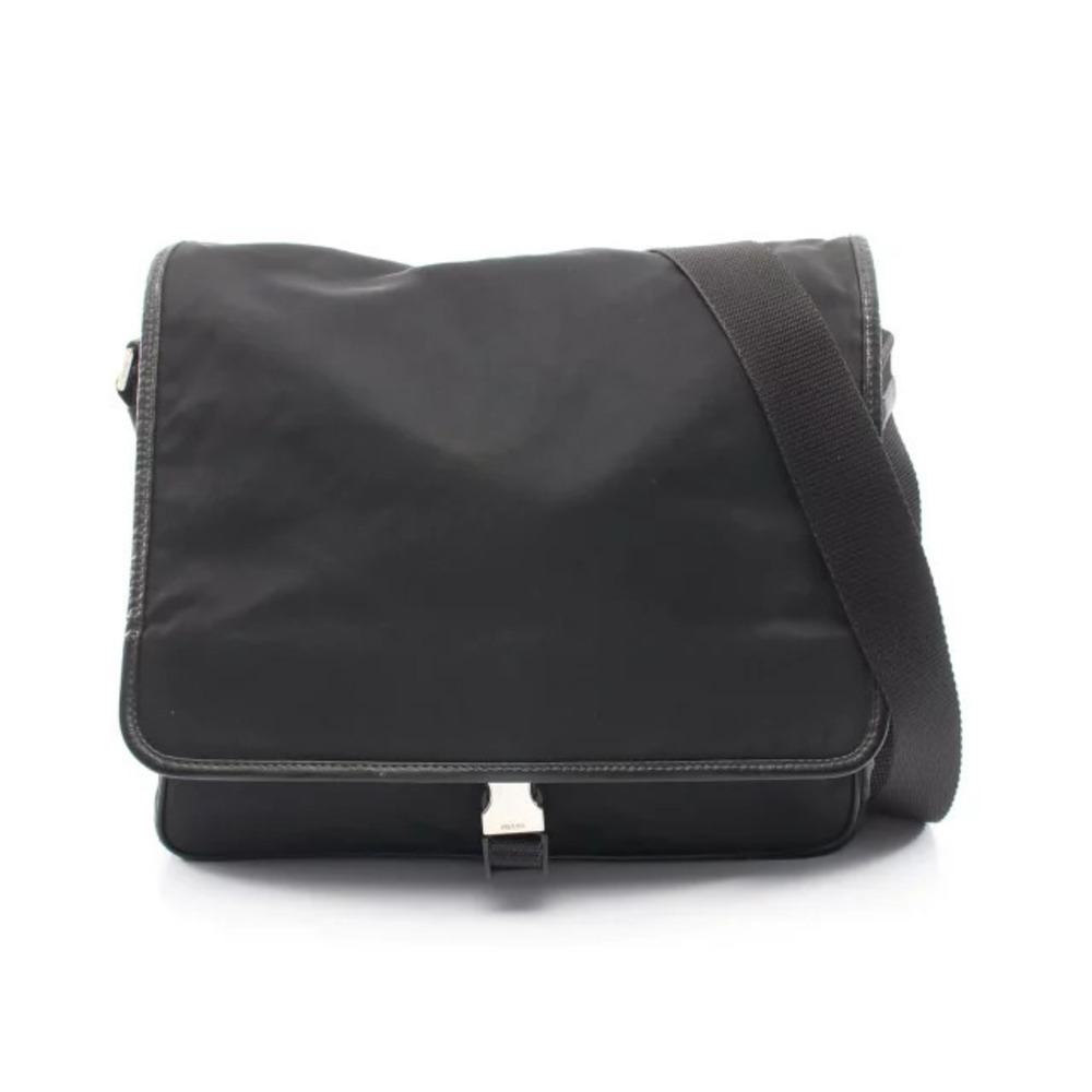 Prada Messenger Bag Shoulder Saffiano Leather Black